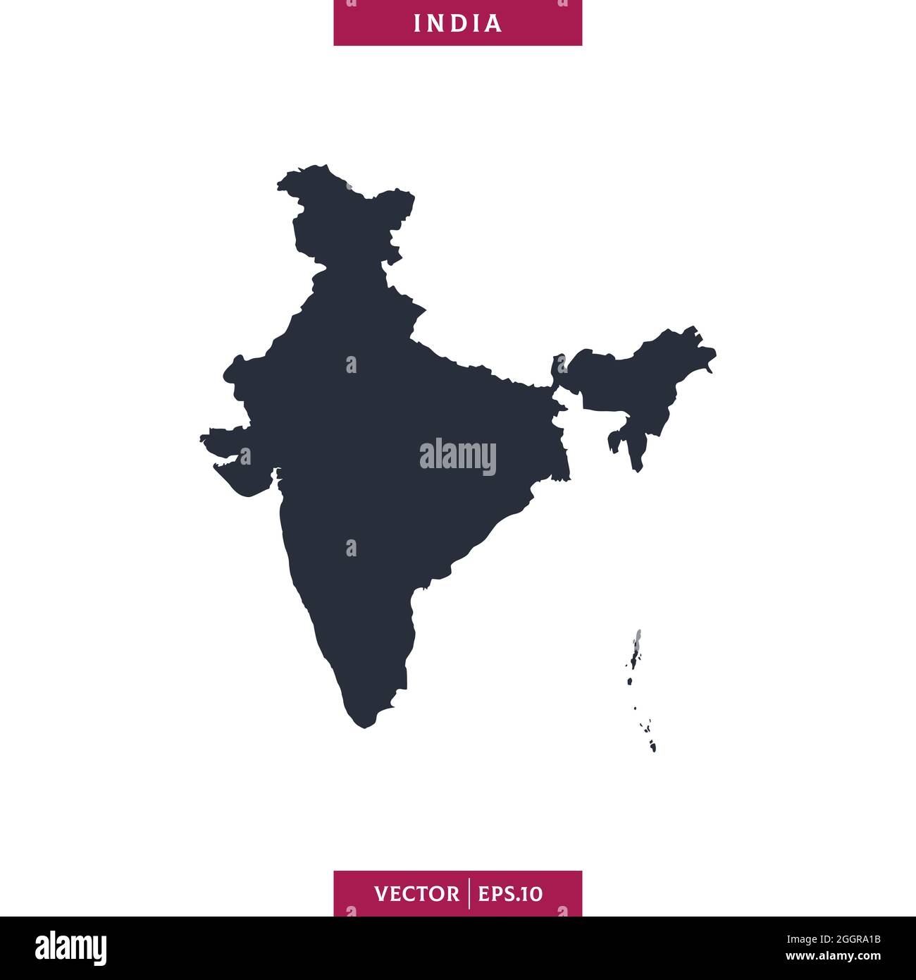 Detailed map of India vector stock illustration design template. Vector eps 10. Stock Vector
