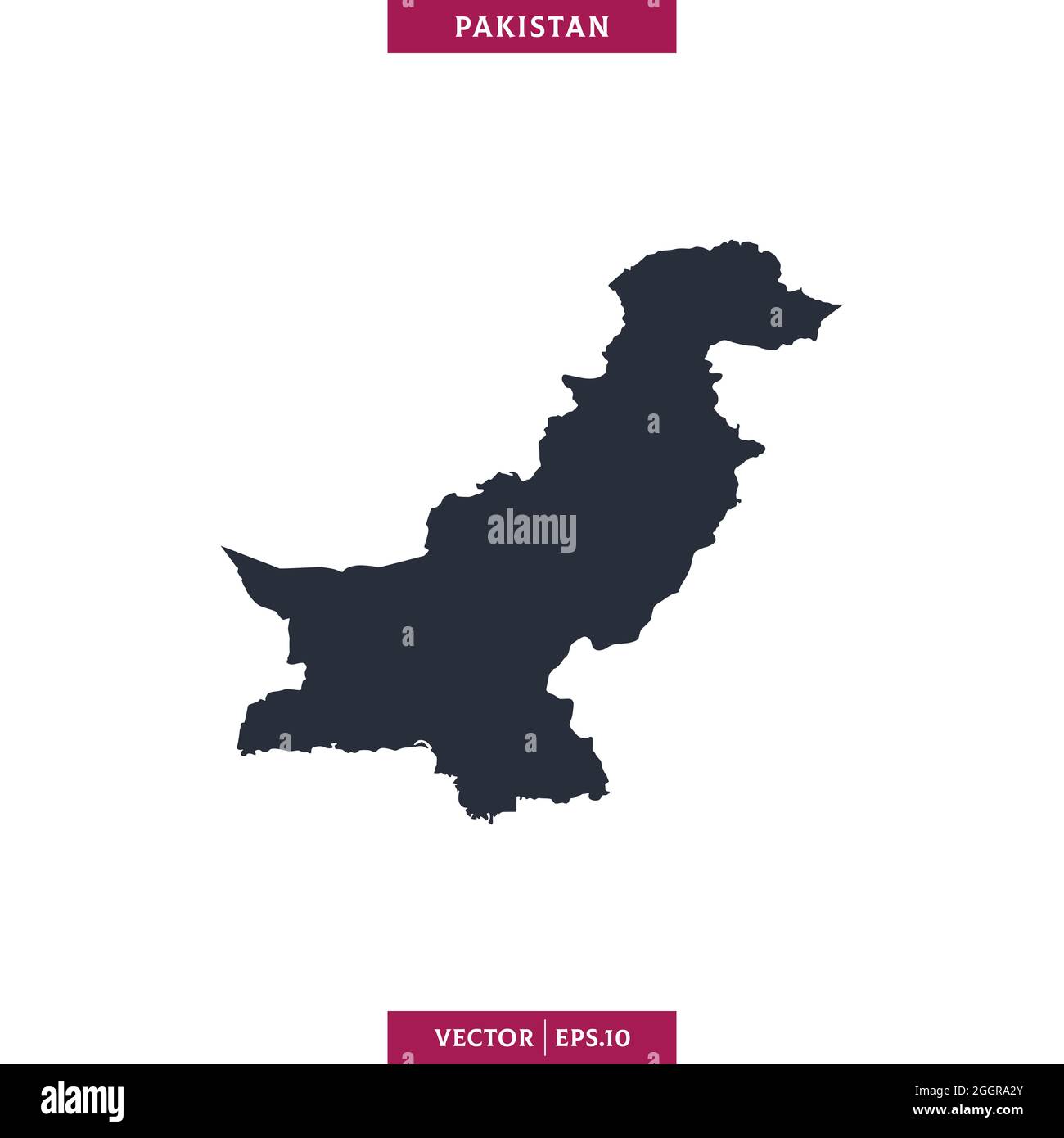 Detailed map of Pakistan vector stock illustration design template. Vector eps 10. Stock Vector