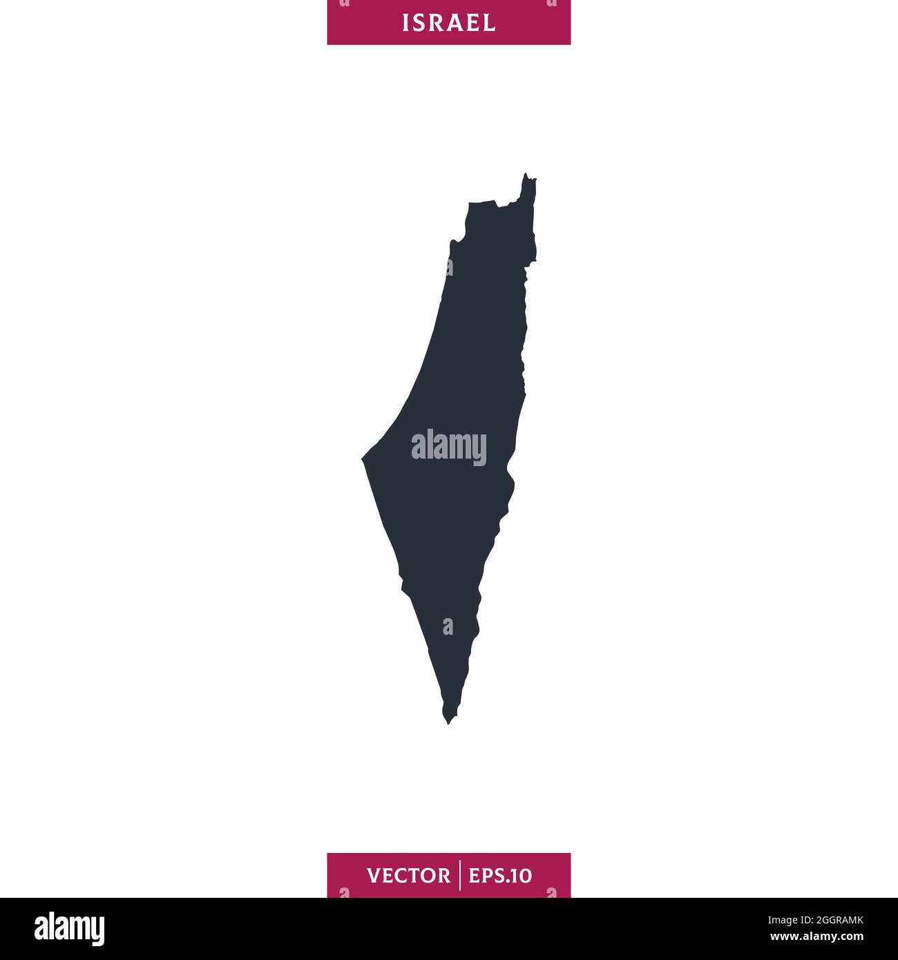 Detailed map of Israel vector stock illustration design template. Vector eps 10. Stock Vector