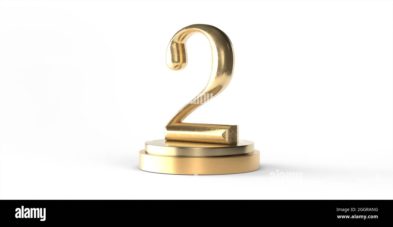 2nd award isolated in 3d Stock Photo