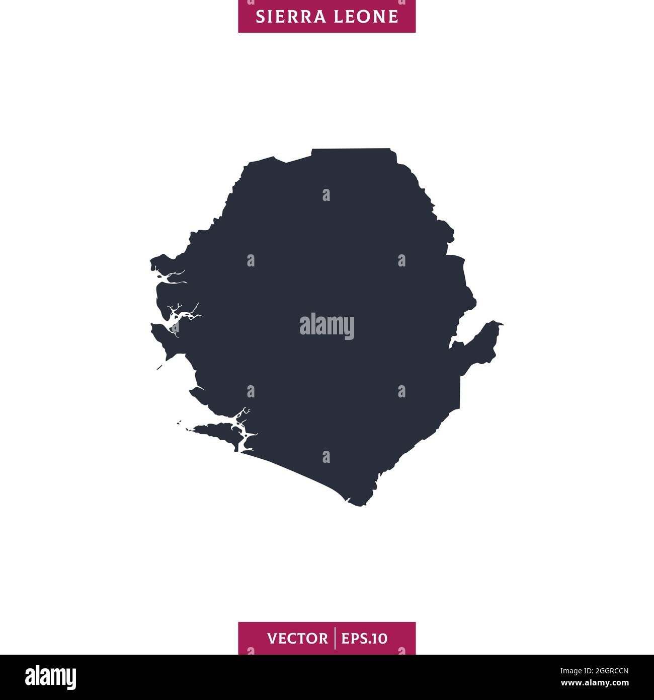 Detailed map of Sierra Leone vector stock illustration design template ...