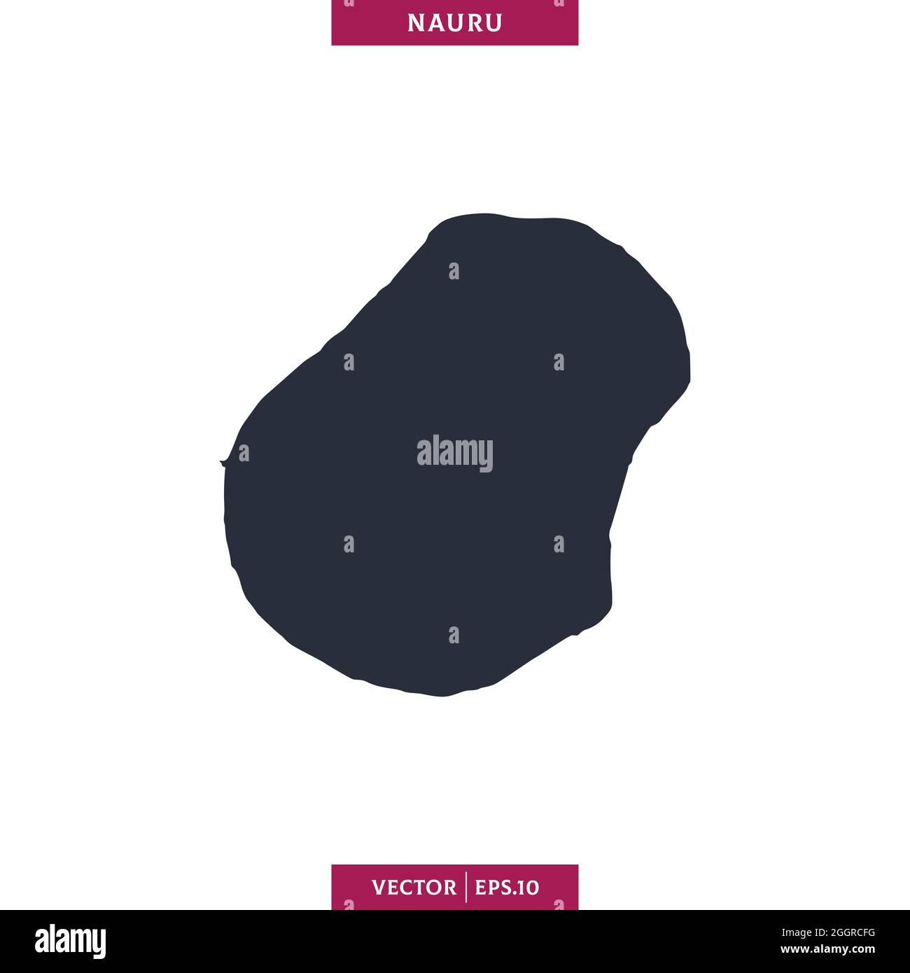 Detailed map of Nauru vector stock illustration design template. Vector ...