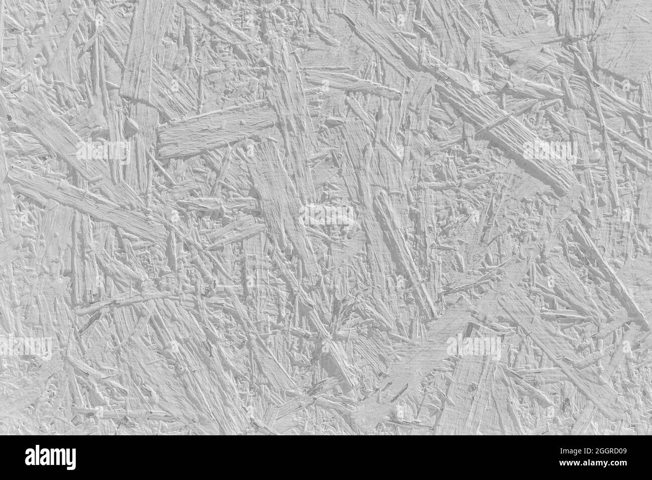 White paint on chipboard abstract pattern surface, light pressed wood texture, particleboard