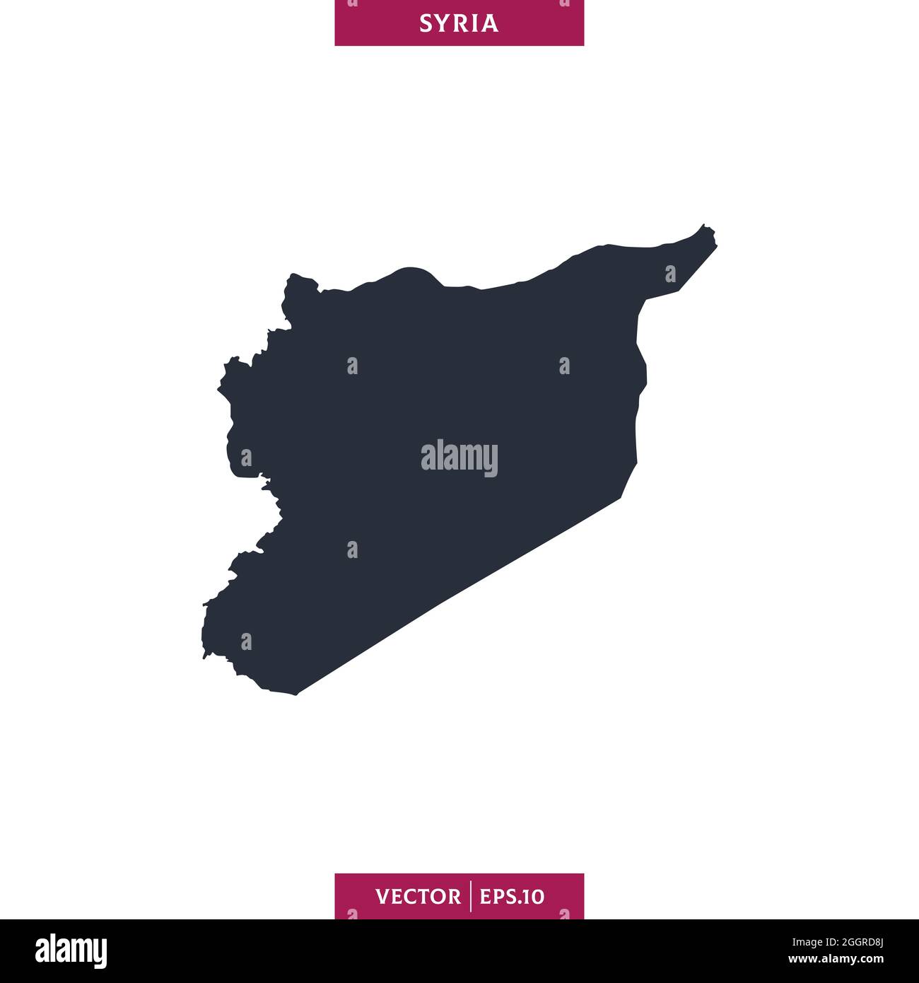 Detailed map of Syria vector stock illustration design template. Vector eps 10. Stock Vector