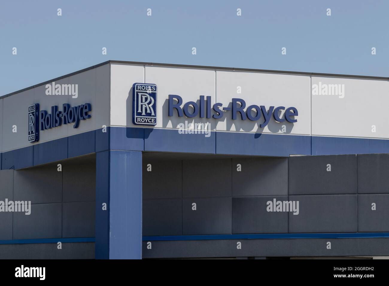 Indianapolis - Circa September 2021: Rolls-Royce Banded Stator Facility. More Rolls-Royce products are built in Indianapolis than anywhere else in the Stock Photo