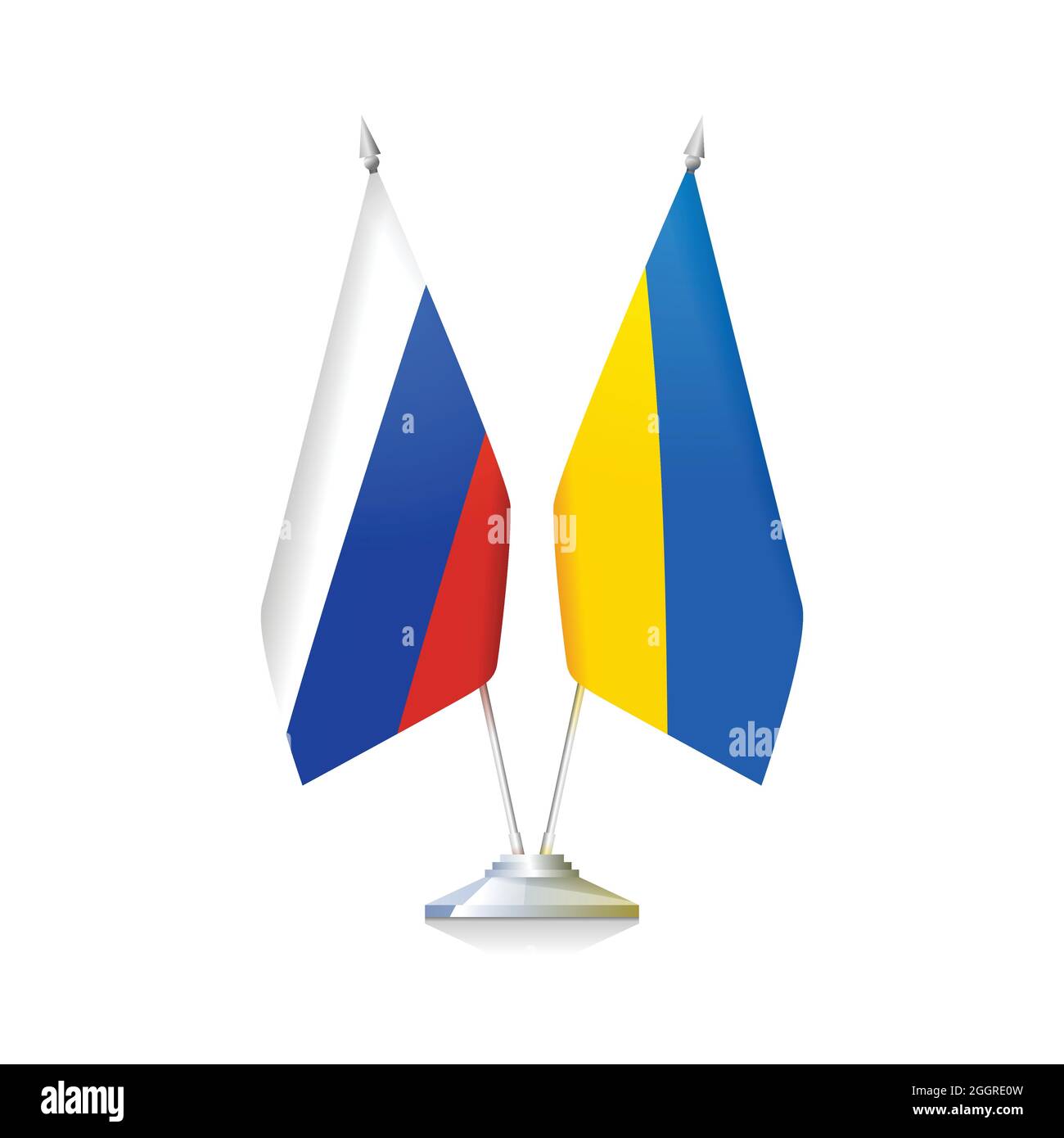 Flags ukraine and russia on a white background Vector Image