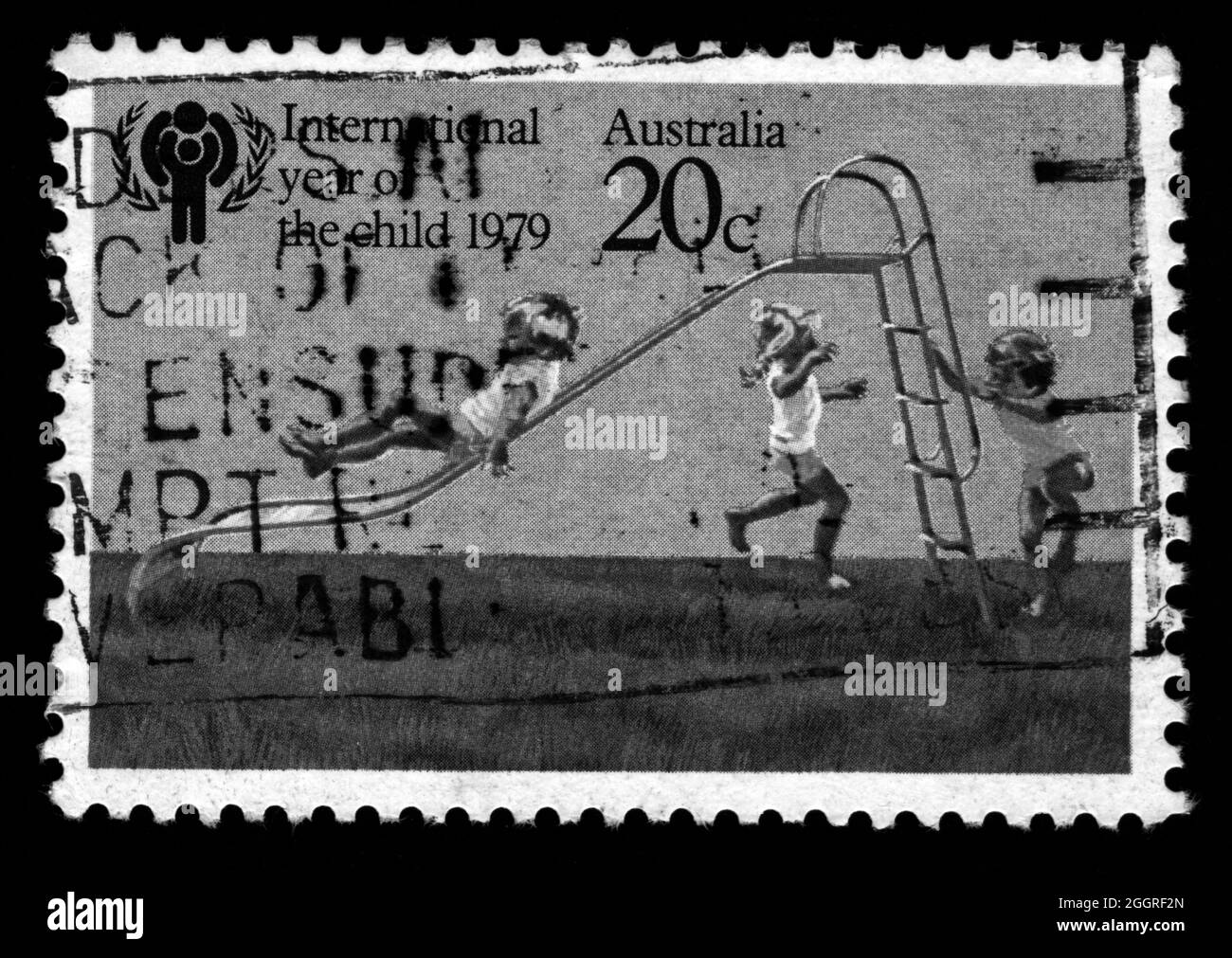 Stamp print in Australia,1979, children, games Stock Photo Alamy