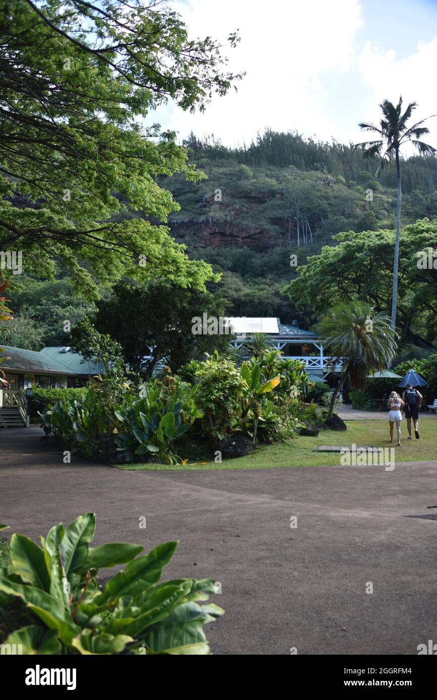 Oahu, HI U.S.A. 6/4&7/2021. Waimea Valley Visitors Center. Waimea