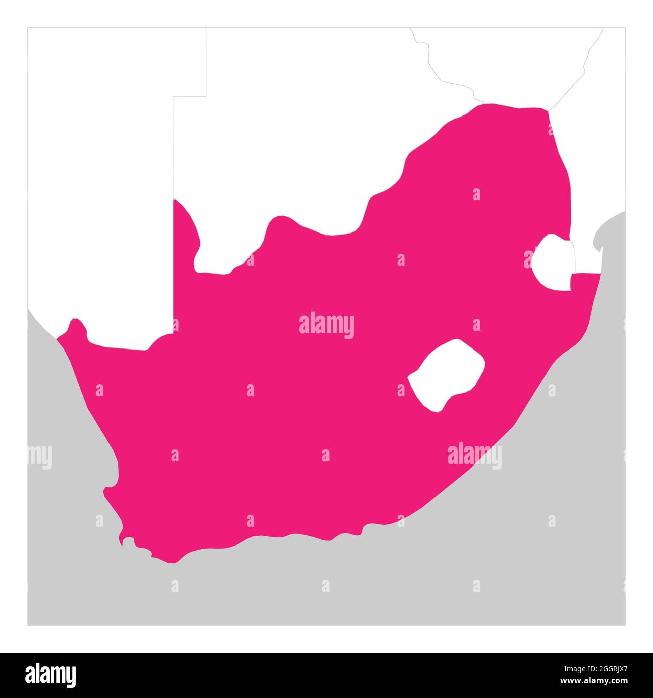 Map of South Africa pink highlighted with neighbor countries Stock