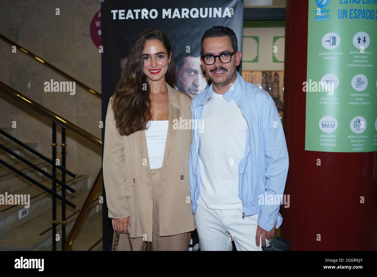 Madrid, Spain. 02nd Sep, 2021. Manolo Caro and Alicia Sanz attend the premiere of 'DRIBBLING' at Marquina Theater. Credit: SOPA Images Limited/Alamy Live News Stock Photo