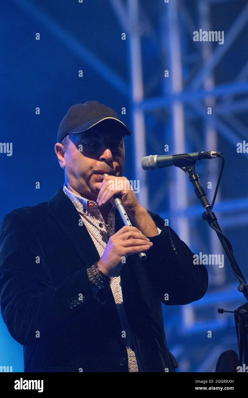 Kirklington Nottinghamshire England Uk 2nd Sep 2021 Anxo Lorenzo Band From Galicia Nw Spain One Of The Few International Artists Able To Come Over This Year Performing Live On Stage At The