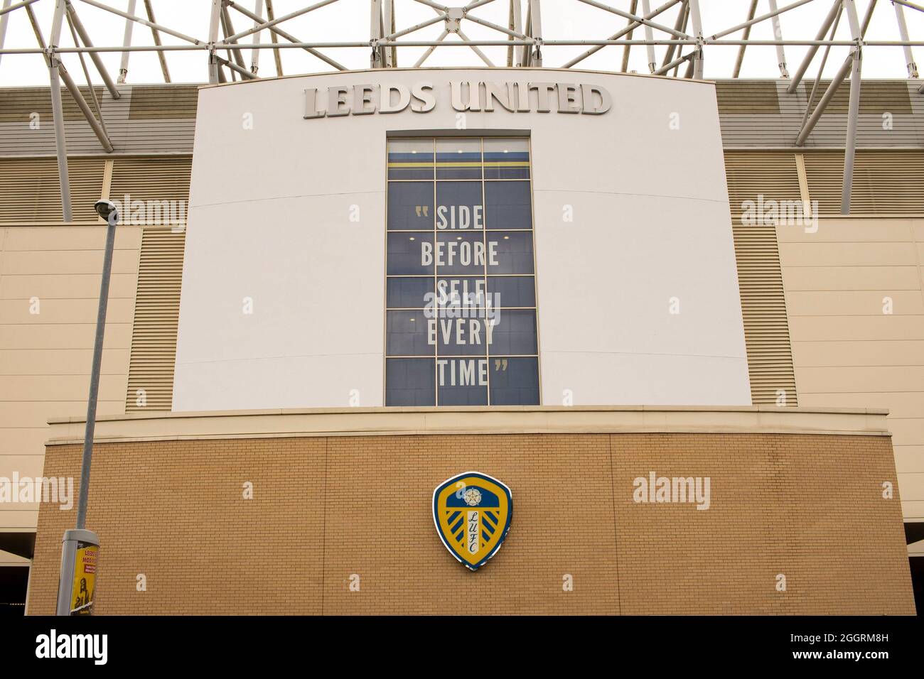 The East Stand façade at Elland Road on the 22nd August 2021. Credit: Lewis Mitchell Stock Photo