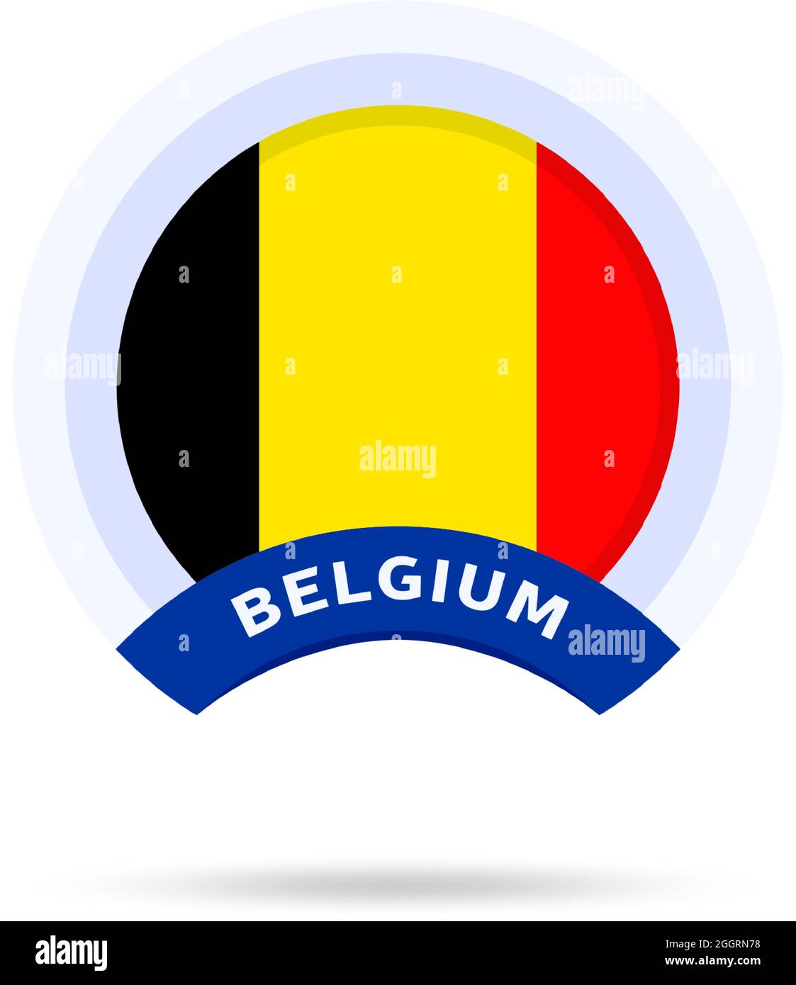 belgium national flag Circle button Icon. Simple flag, official colors ...