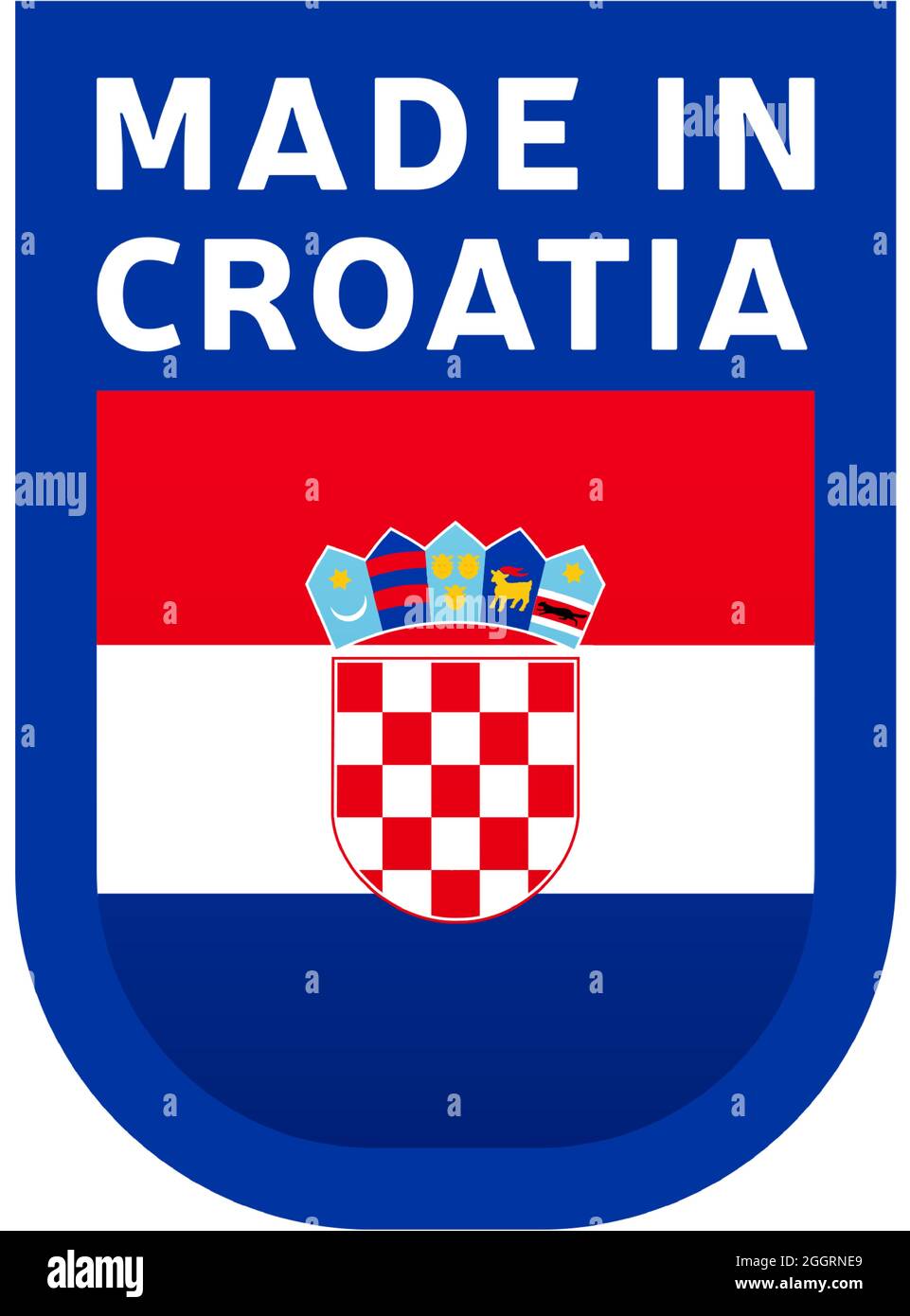 Made in croatia icon. national country flag Stamp sticker. Vector illustration Simple icon with ...