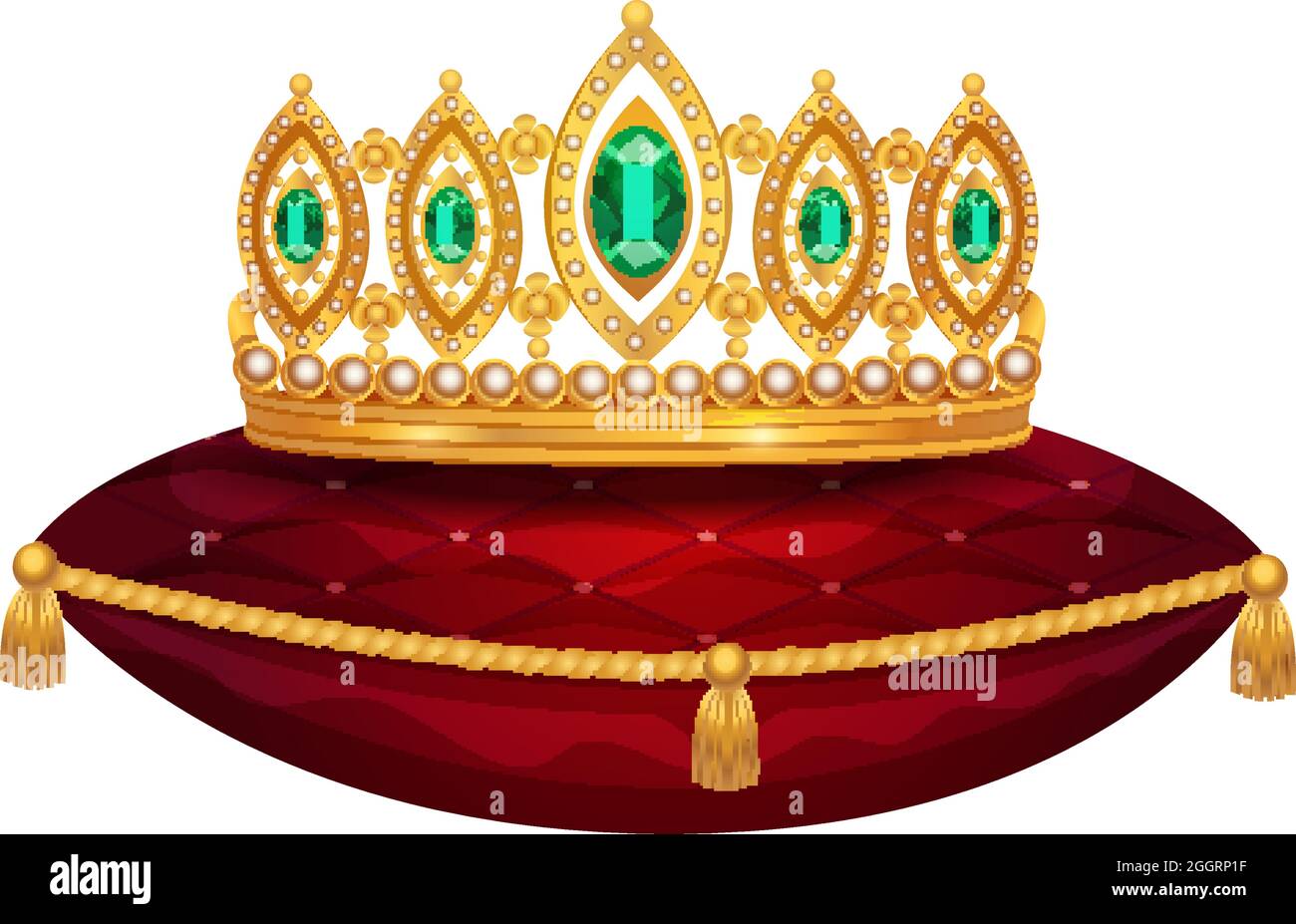 Royal gold crown on pillow Stock Vector Images - Alamy