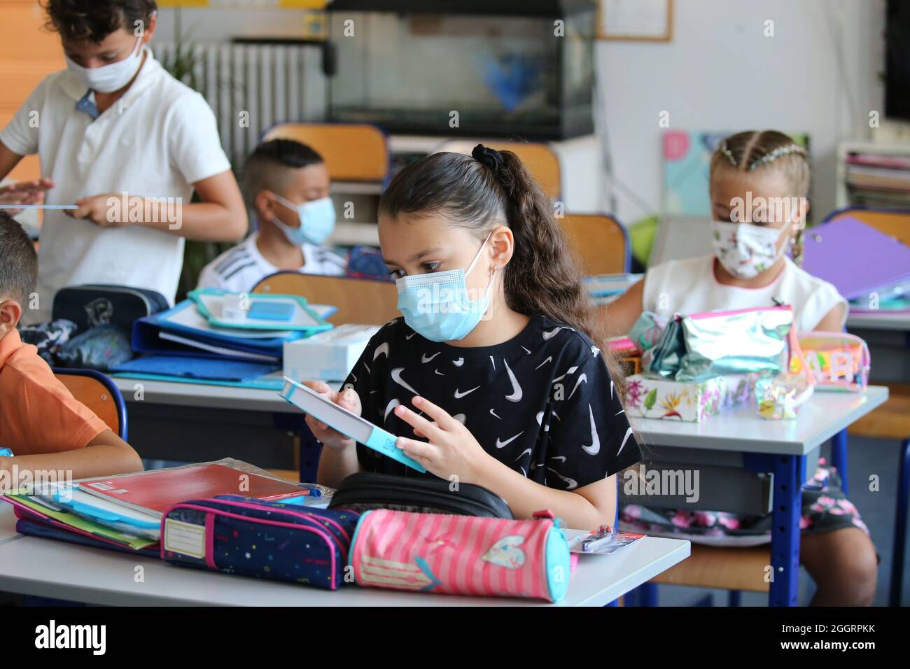 French class at the Sogman primary school in Sejnane