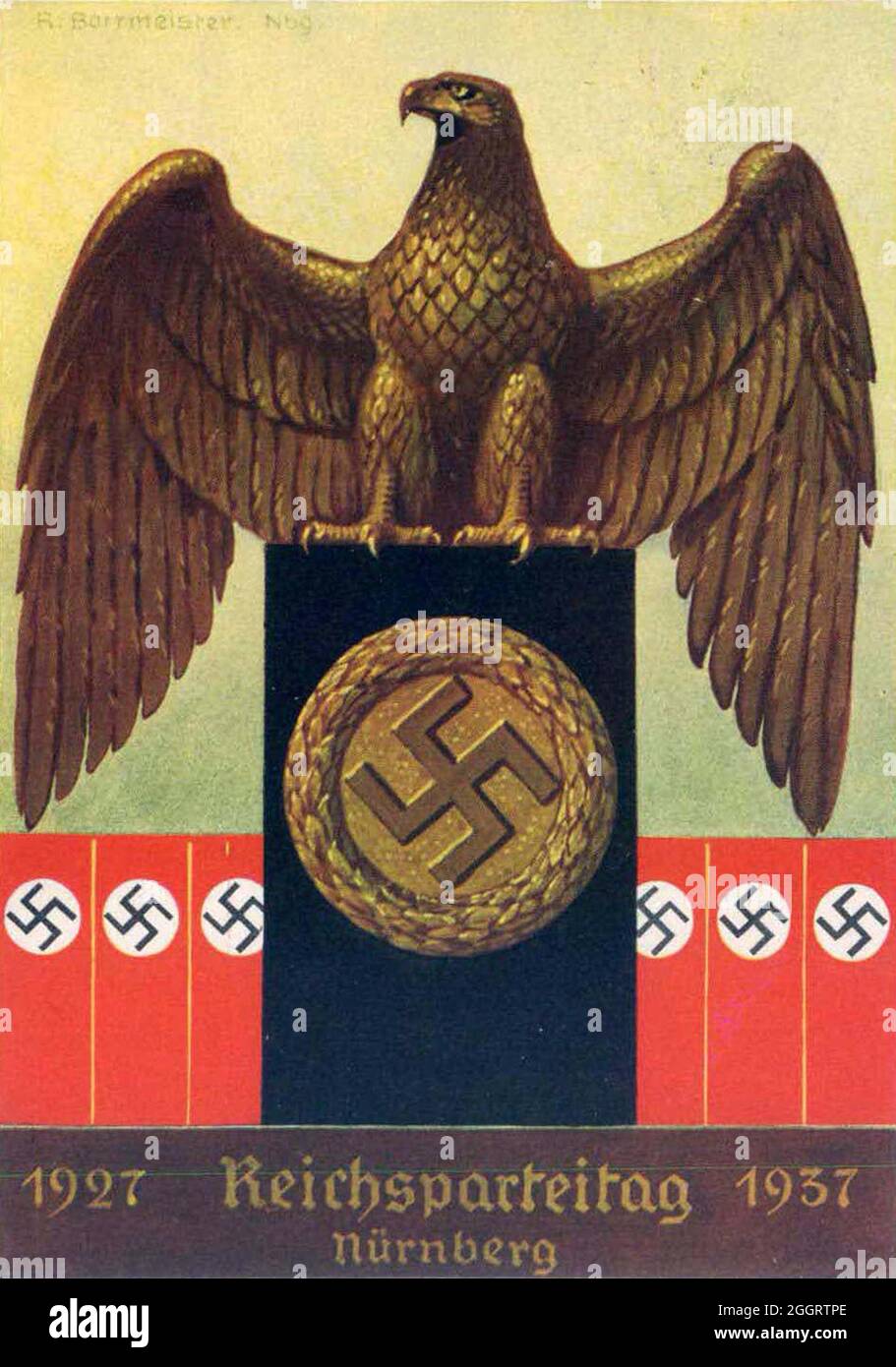 A 1937 poster for the Nazi annual Nuremberg Rally Stock Photo