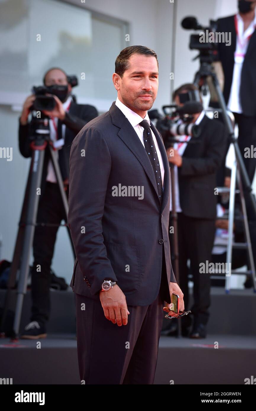 Venice, Italy. 02nd Sep, 2021. VENICE, ITALY - SEPTEMBER 02:Marco Borriello  attends the red carpet of the movie "The Hand Of God" during the 78th  Venice International Film Festival on September 02,