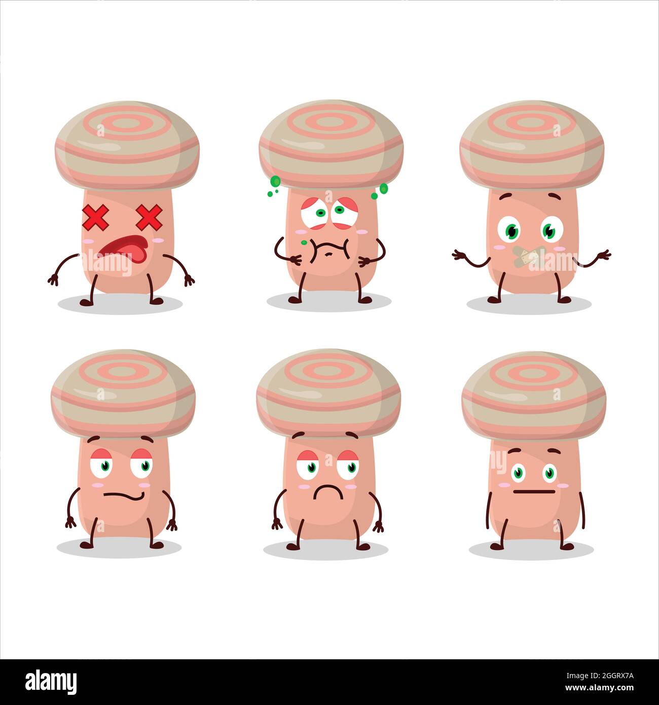 Coral milky cap cartoon character with nope expression. Vector illustration Stock Vector