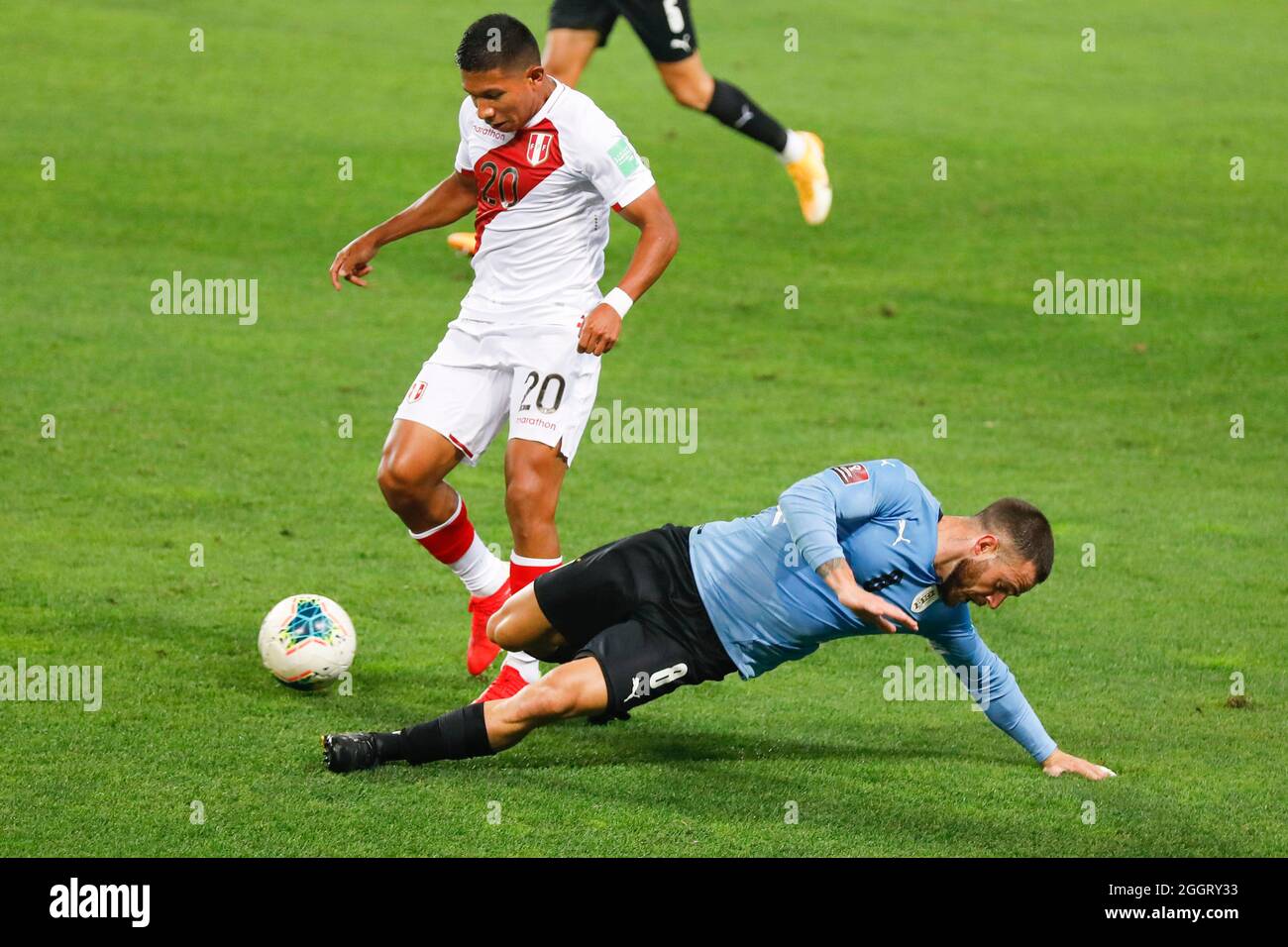 Lima, Peru. 02nd Sep, 2021. Edison Flores during a match between Peru and Uruguay played at the Estádio Nacional del Peru, in Lima, Peru. Game valid for the 9th round of the South American Qualifiers for the Qatar World Cup 2022. Credit: Ricardo Moreira/FotoArena/Alamy Live News Stock Photo