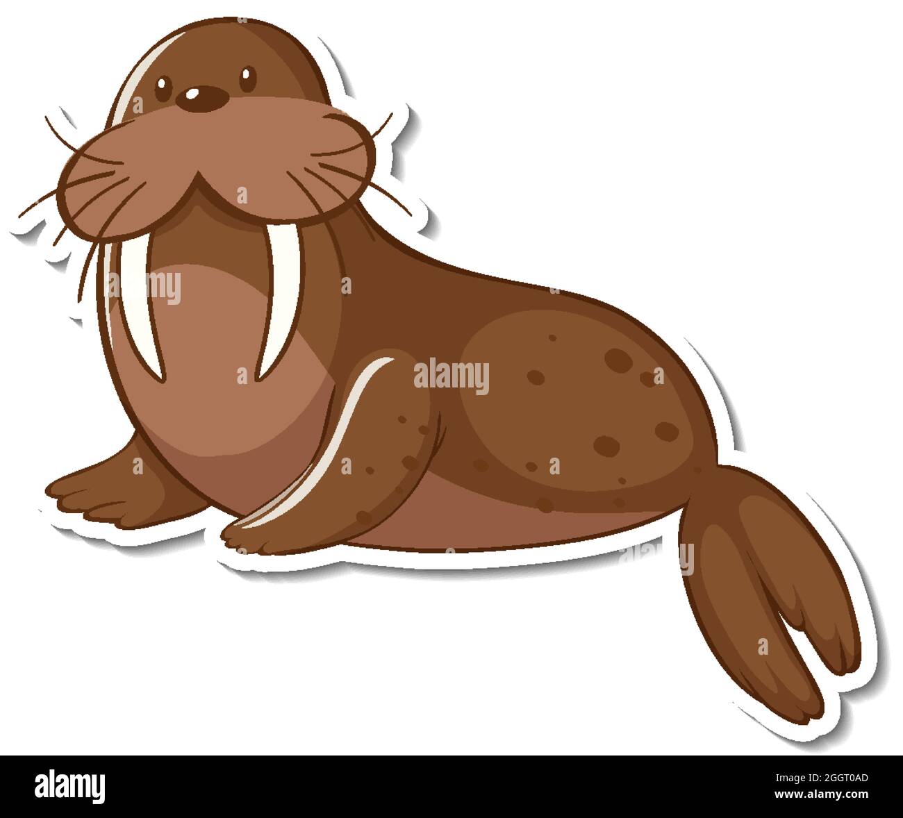 A walrus animal cartoon sticker illustration Stock Vector Image & Art -  Alamy