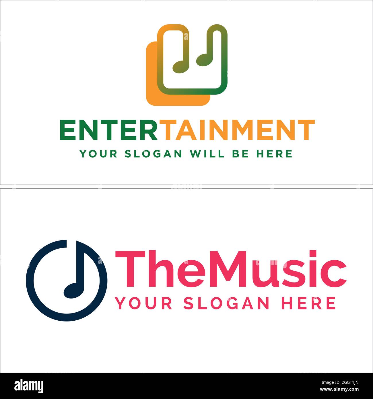 Entertainment music web studio logo design Stock Vector