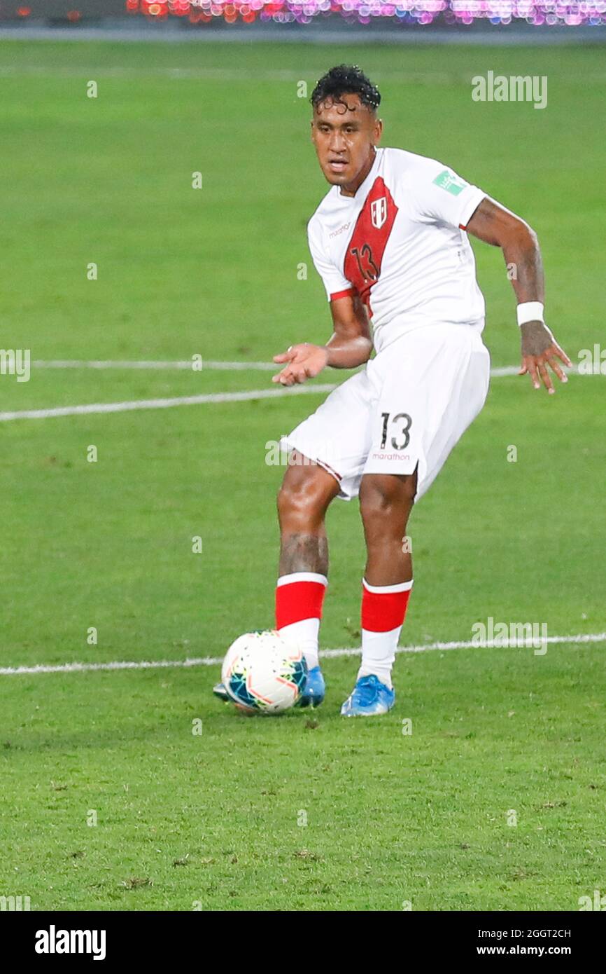 Lima, Peru. 02nd Sep, 2021. Renato Tapia during a match between Peru and Uruguay played at the Estádio Nacional del Peru, in Lima, Peru. Game valid for the 9th round of the South American Qualifiers for the Qatar World Cup 2022. Credit: Ricardo Moreira/FotoArena/Alamy Live News Stock Photo
