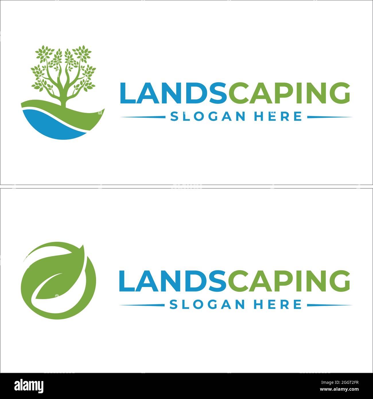 Landscaping farm agriculture nature logo design Stock Vector