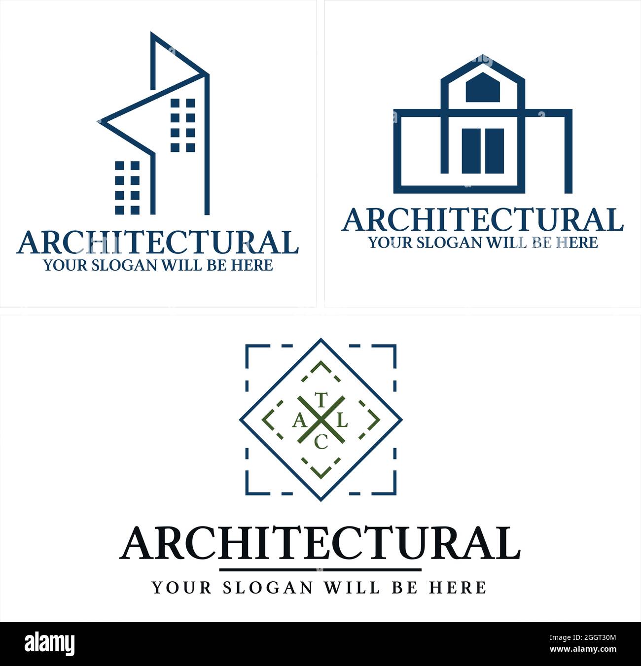 Architectural home building logo design Stock Vector