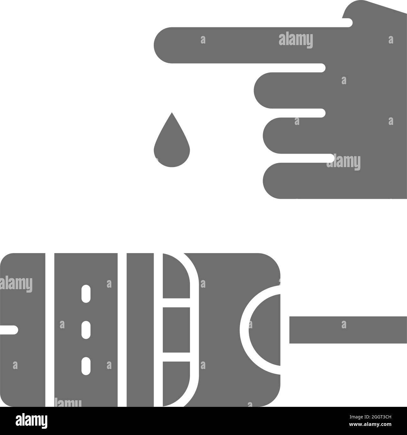Blood sugar test, glucometer, glucose, diabetes grey icon. Stock Vector