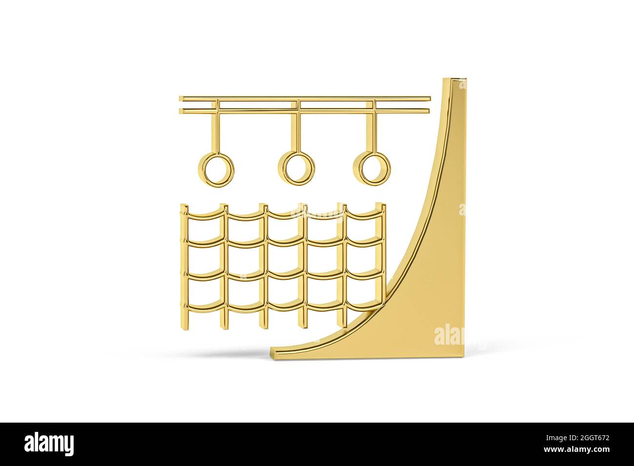 Golden 3d obstacle race icon isolated on white background - 3D render ...