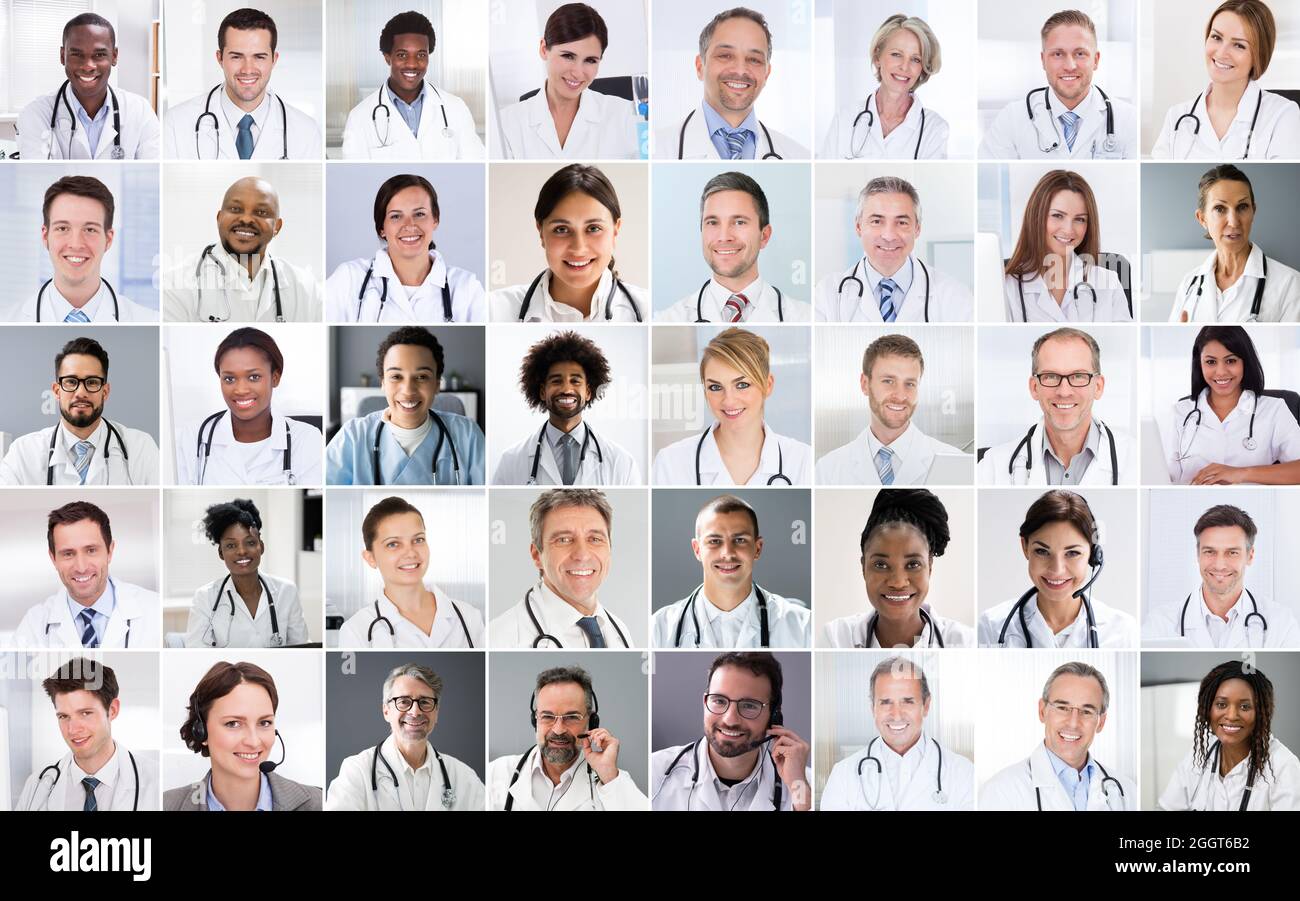 Diverse Multicultural Medical Doctor Photo Collage Headshot Stock Photo ...