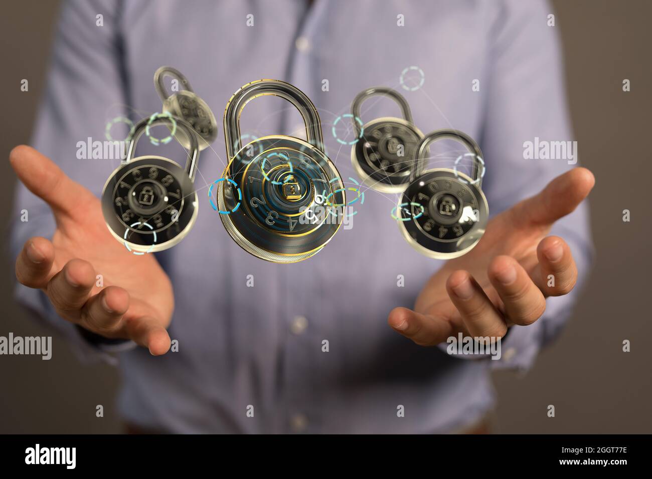 Personal data security Illustrates cyber data or information Stock Photo
