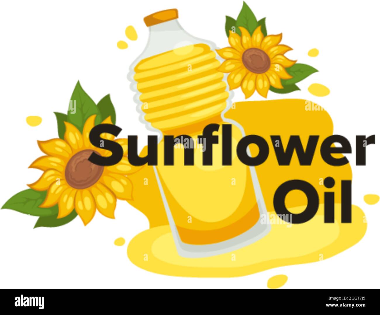 Sunflower oil, oily liquid used for cooking vector Stock Vector Image