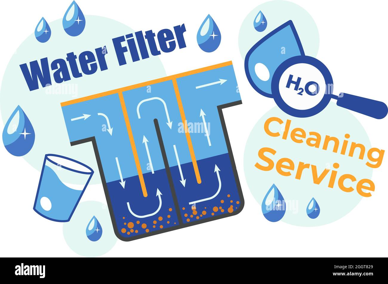 Water filter and cleaning service for liquids Stock Vector Image & Art