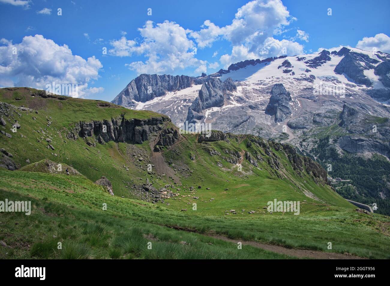 Amazing rocks of Dolomite mountains in Italy Stock Photo - Alamy