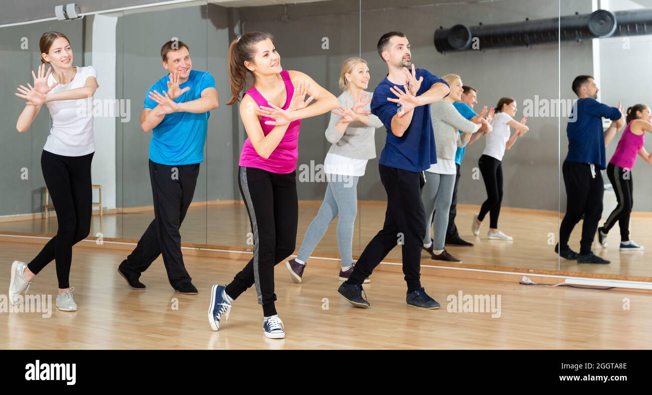 People practicing vigorous dance Stock Photo