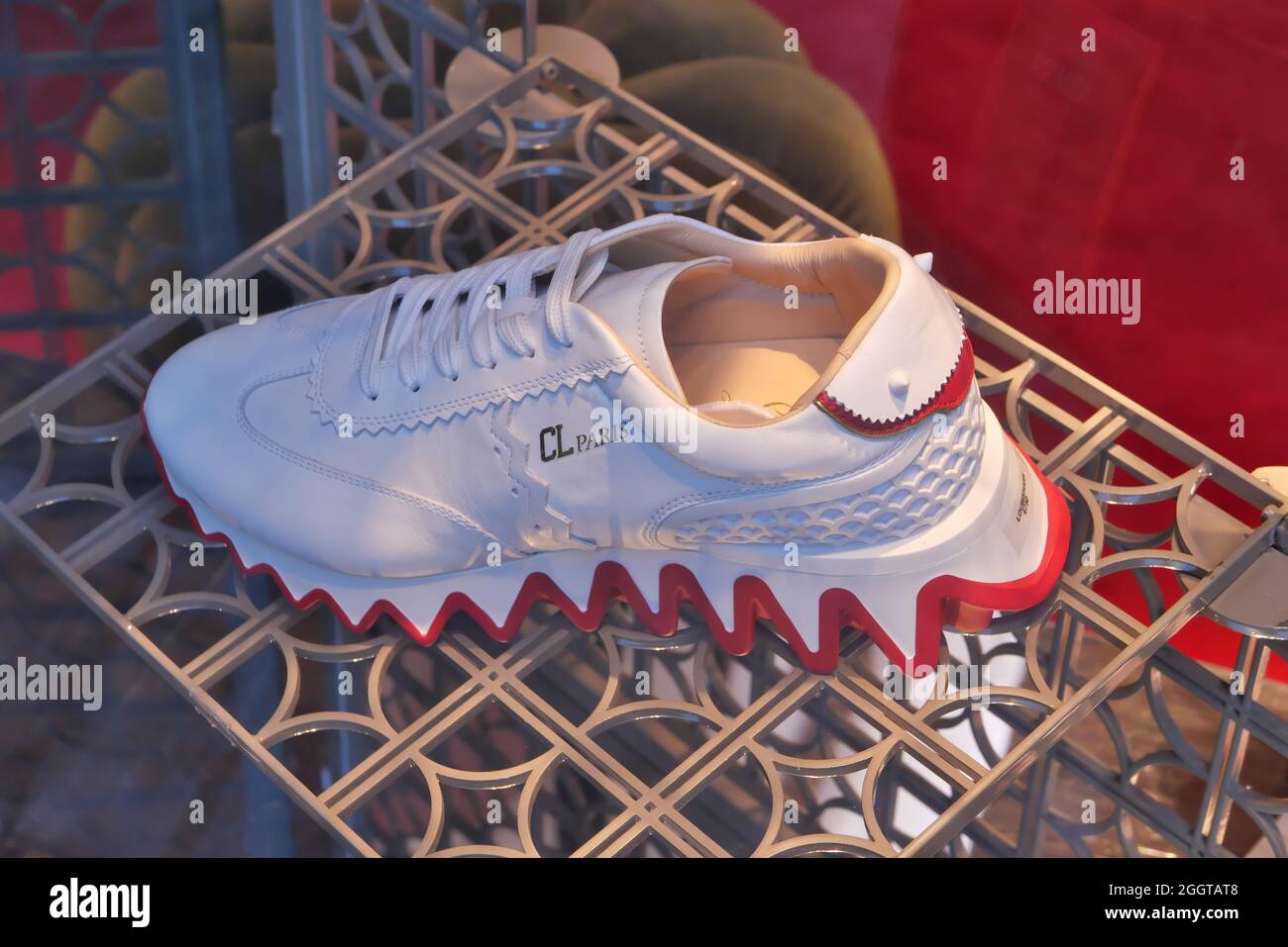 SHOES ON DISPLAY AT CHRISTIAN LOUBOUTIN FASHION BOUTIQUE Stock Photo - Alamy