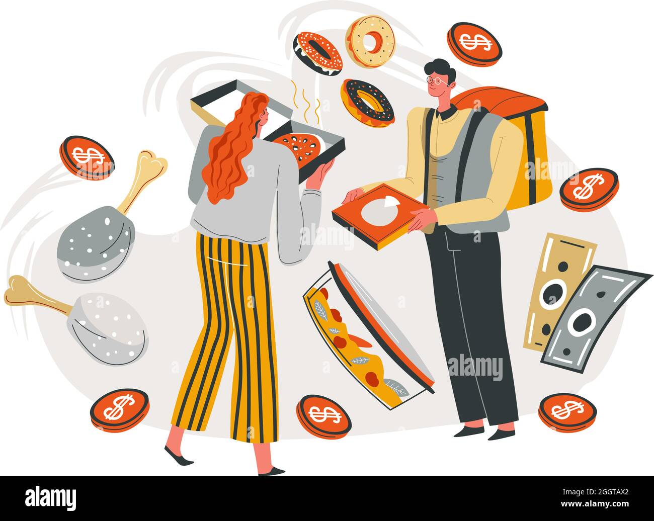 Man delivering takeaway food Stock Vector Images - Alamy