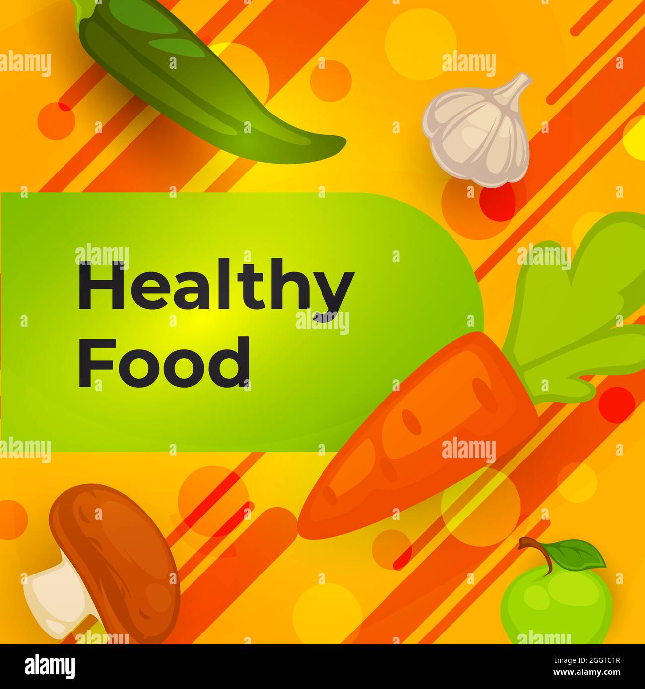 Healthy food and organic meal, veggies banner Stock Vector Image & Art ...