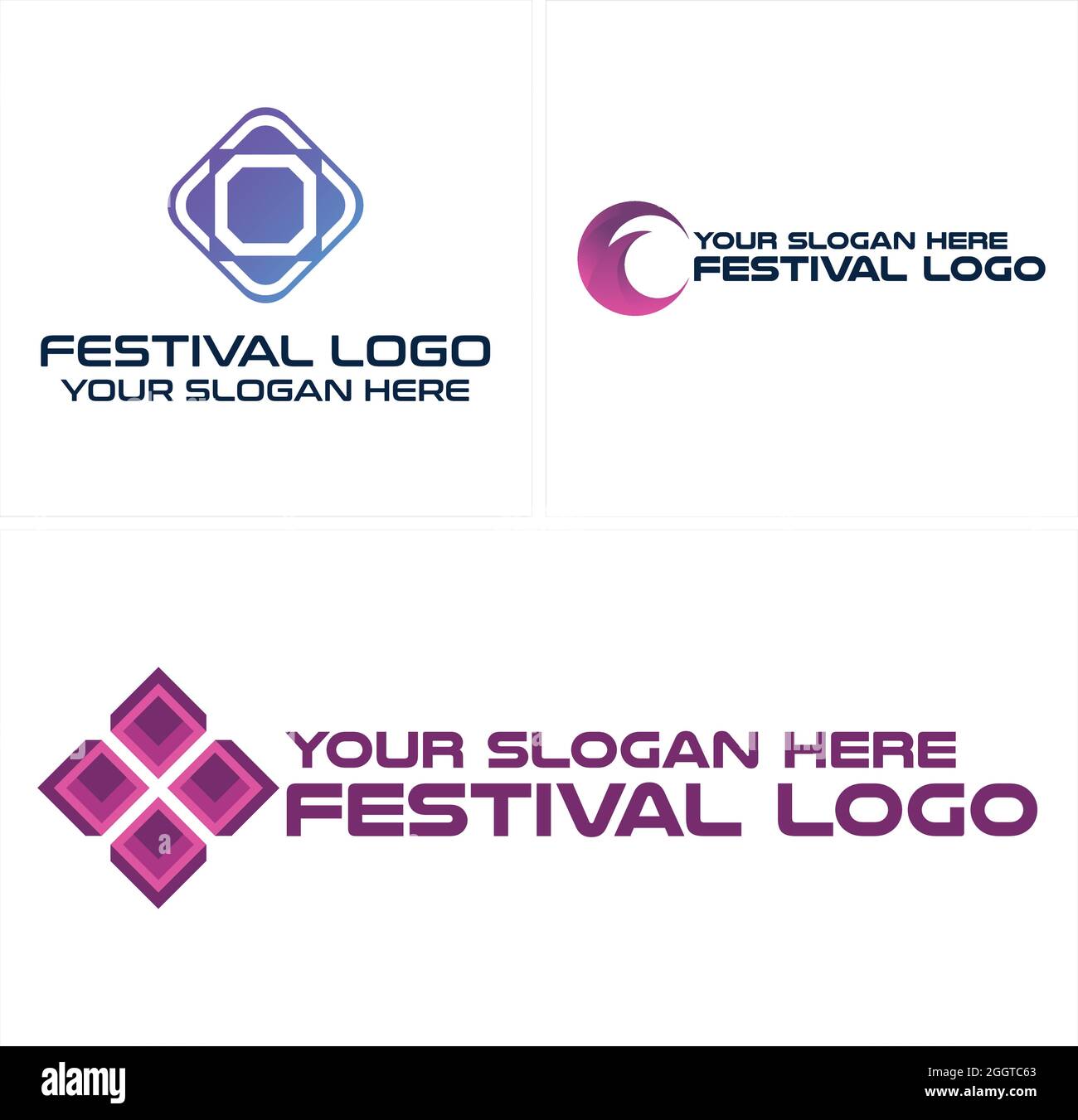 Entertainment arts festival music logo design Stock Vector