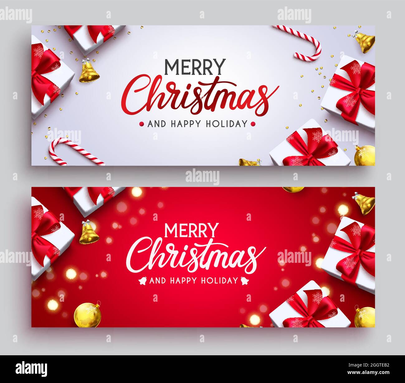 Merry Christmas Vector Banner Set Merry Christmas Greeting Text With Merry Christmas Vector Banner Set Merry Christmas Greeting Text With