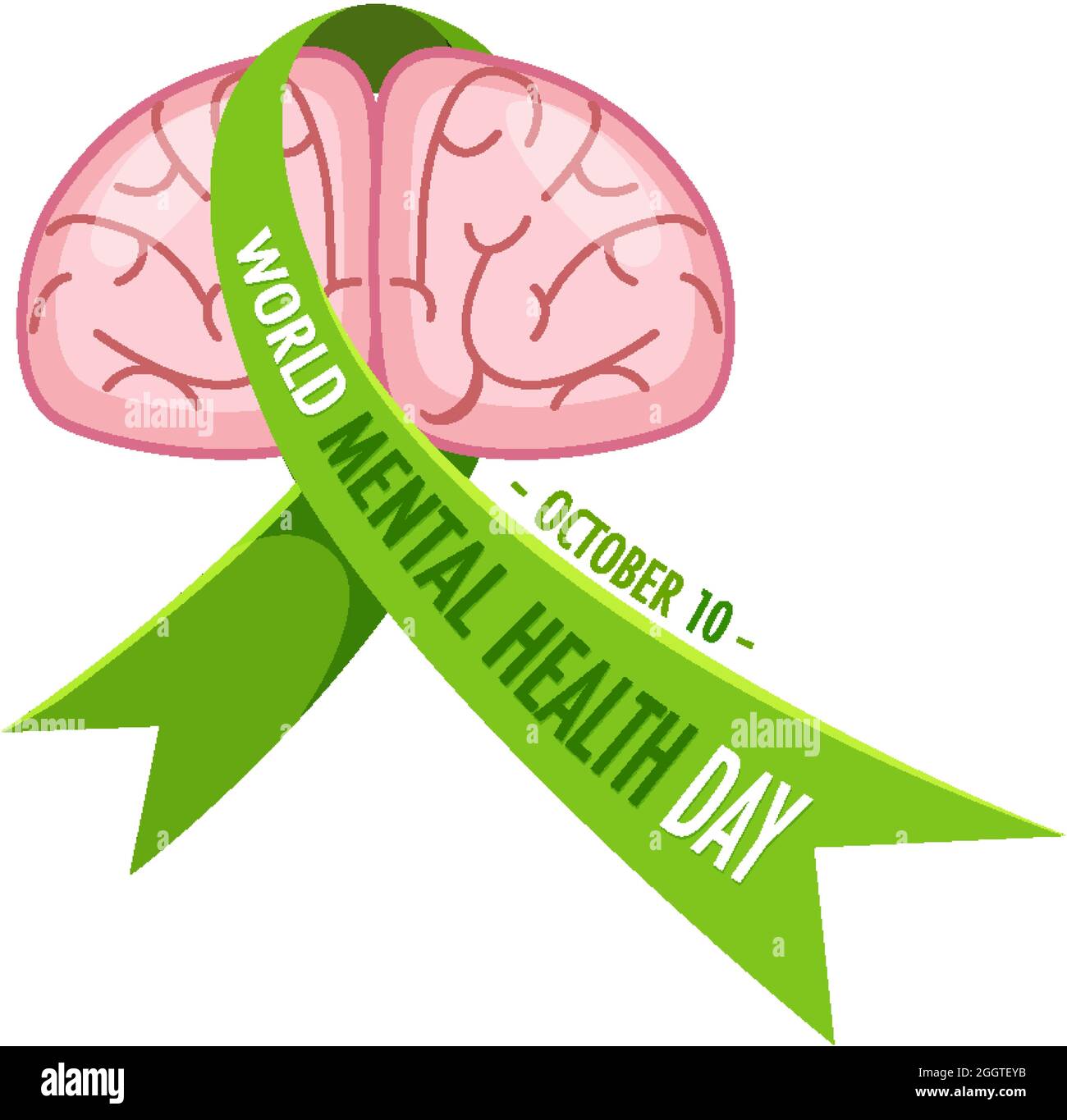 World Mental Health Day banner or logo isolated on white background ...