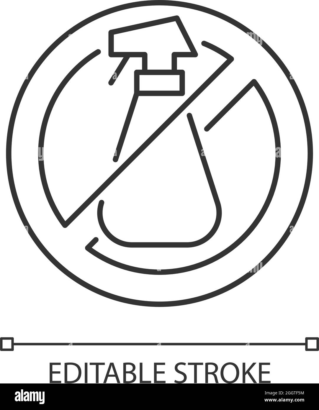 Do not use cleaning agents linear manual label icon Stock Vector