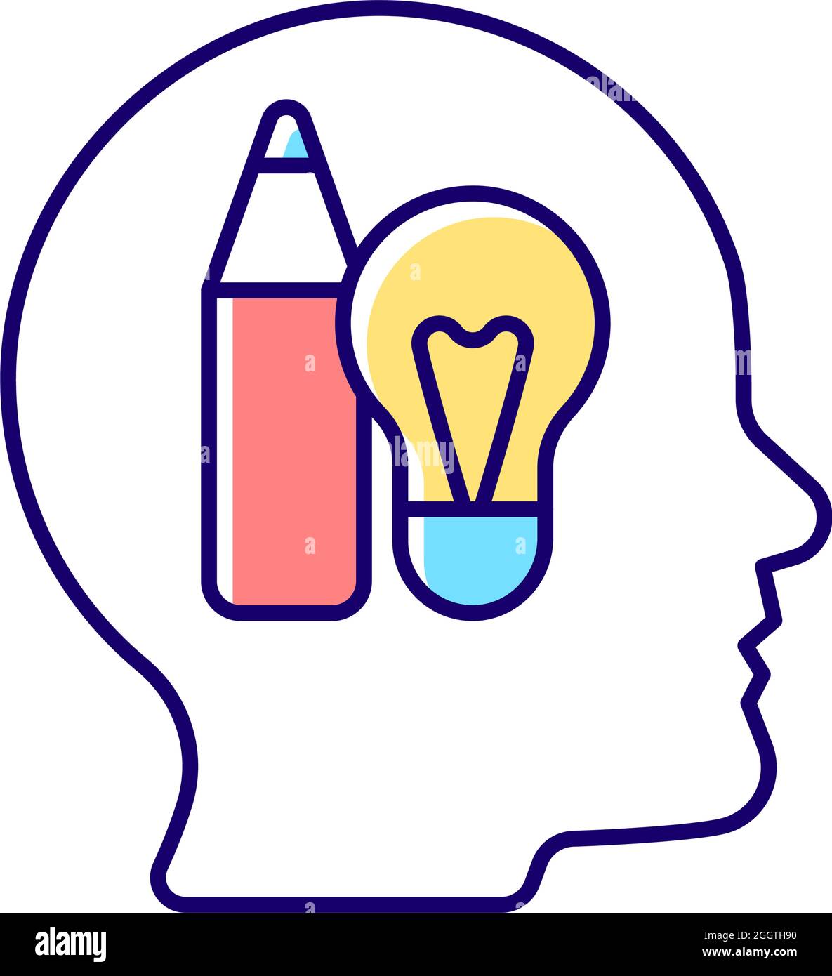 Creative motivation RGB color icon Stock Vector