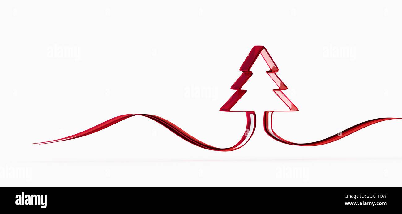 Illustration of a Christmas tree isolated on a white background Stock ...