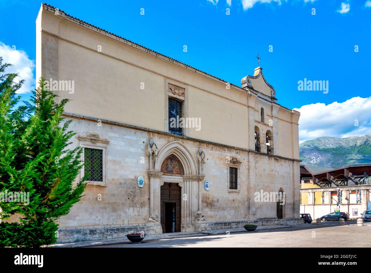 Facade of the Cathedral of San Panfilo, Sulmona Italy Stock Photo