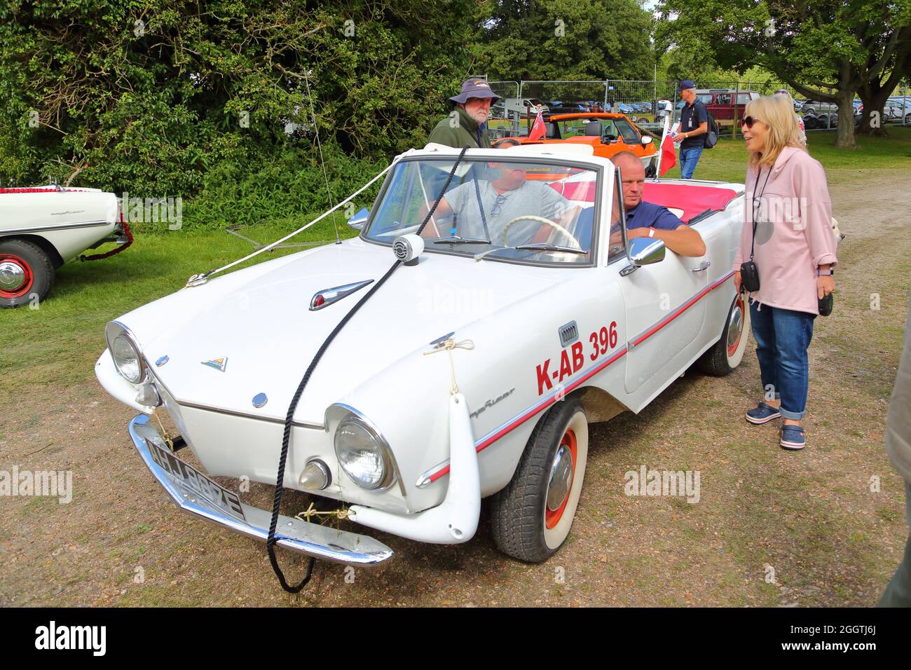 A vintage amphibious Amphicar at the Traditional Boat Festival in