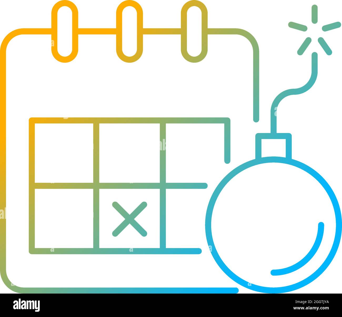 Meeting deadline gradient linear vector icon Stock Vector
