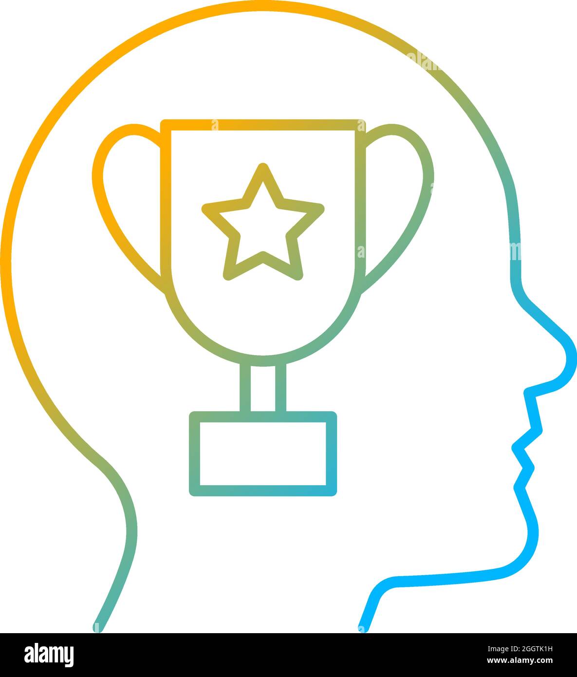 Achievement motivation gradient linear vector icon Stock Vector